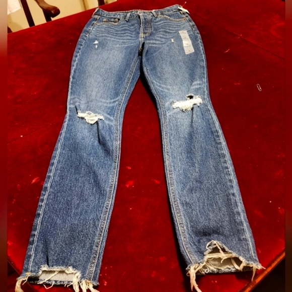 Old Navy Extra High-rise Pop Icon Distress Skinny Blue Jeans Pants 👖 - Picture 3 of 14